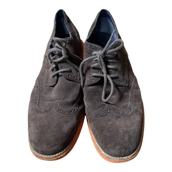 Cole Haan Lunardgrand Mens Wingtips Oxford Size 11.5 Brown Suede Lace Up - Picture 4 of 7